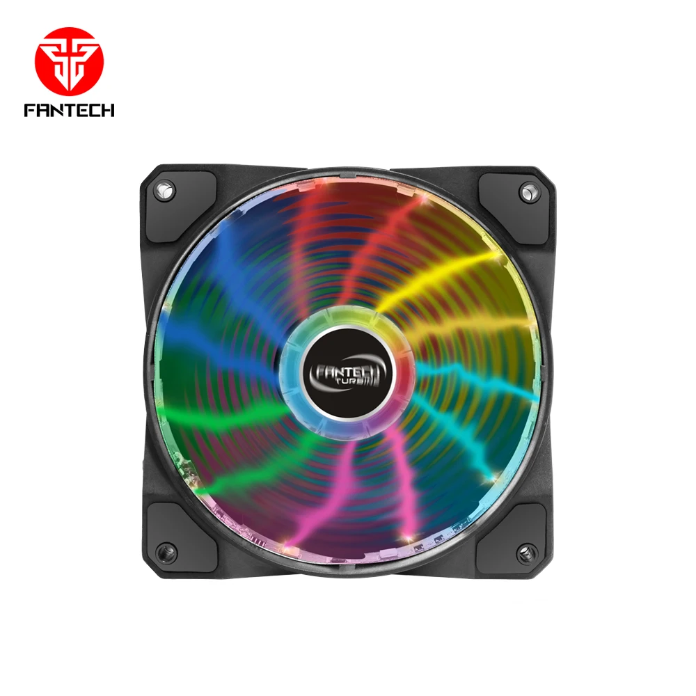 
12V DC 120mm LED computer fan RGB rainbow fan. FANTECH 