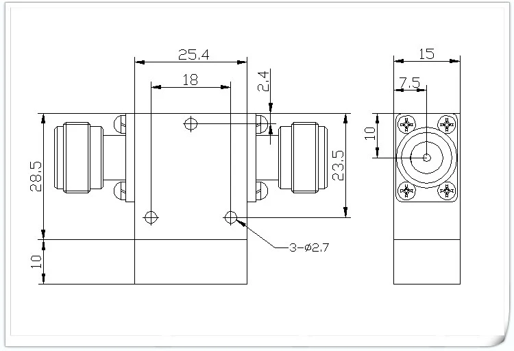 RF TYT Radio-Freqency Custom 0.9-0.93GHz Through Wall Coaxial Isolator