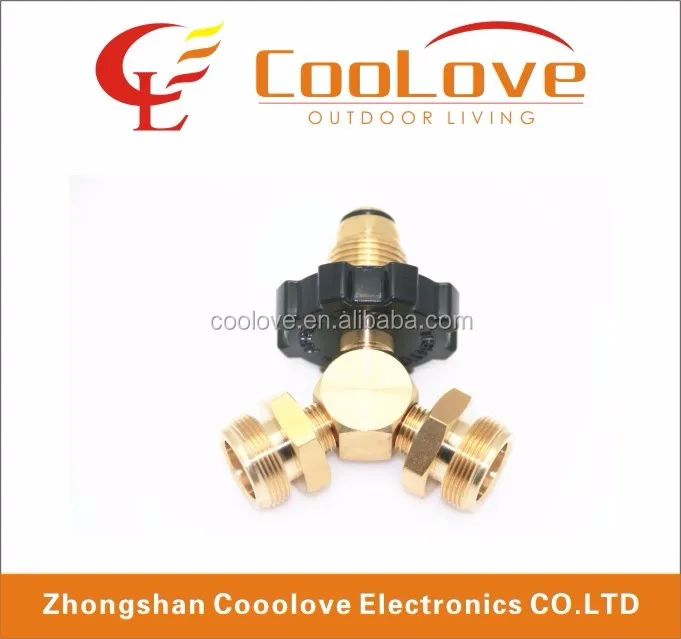 connect two appliances to one cylinder propane y type male adapter with handwheel