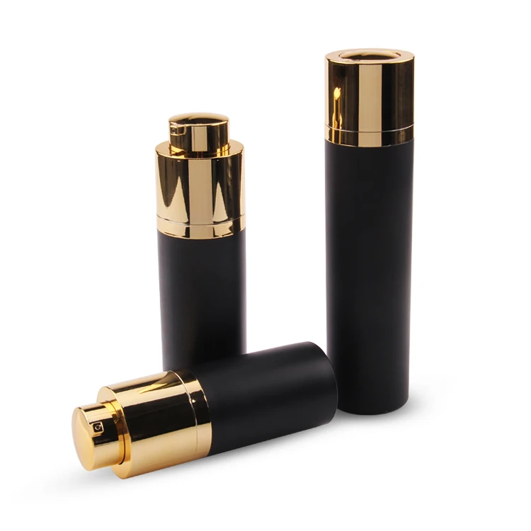 30ml 50ml Rotation Cosmetic Packaging Acrylic PP Airless Bottle,airless pump bottle acrylic,black and gold airless pump bottles