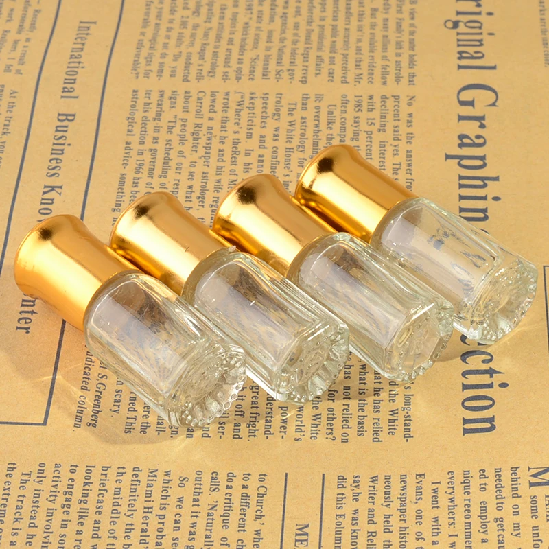 3ml 6ml 12ml Eight-Square Attar Bottle / Perfume Oil Roll-on Glass Bottle
