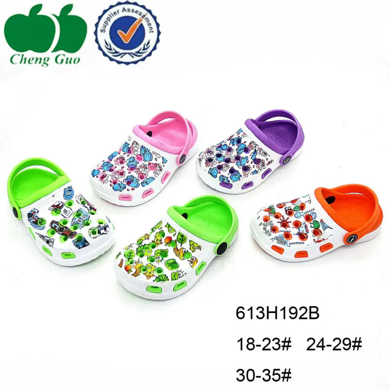 
water transfer printing kids eva foam shoes clogs 