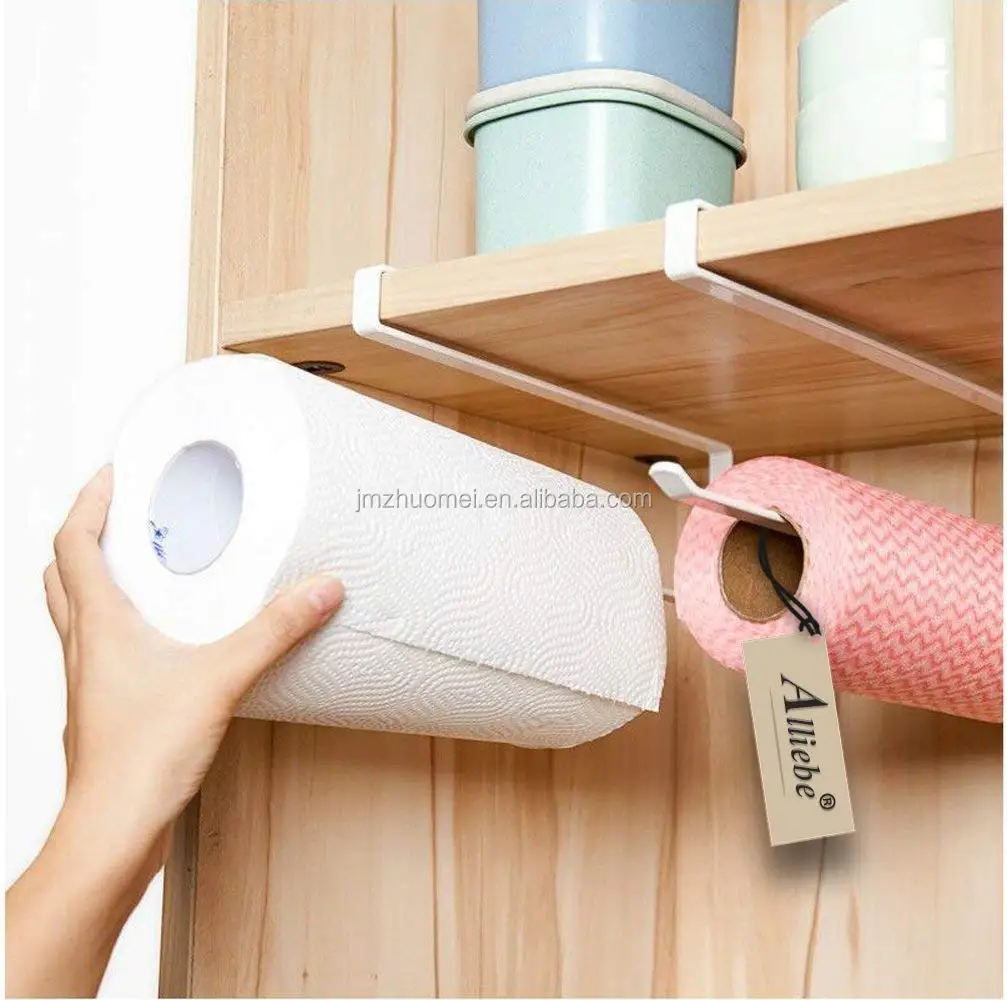 
Paper Towel Holder, Hanging Cabinet Organizer Shelf, Kitchen Storage Accessories 
