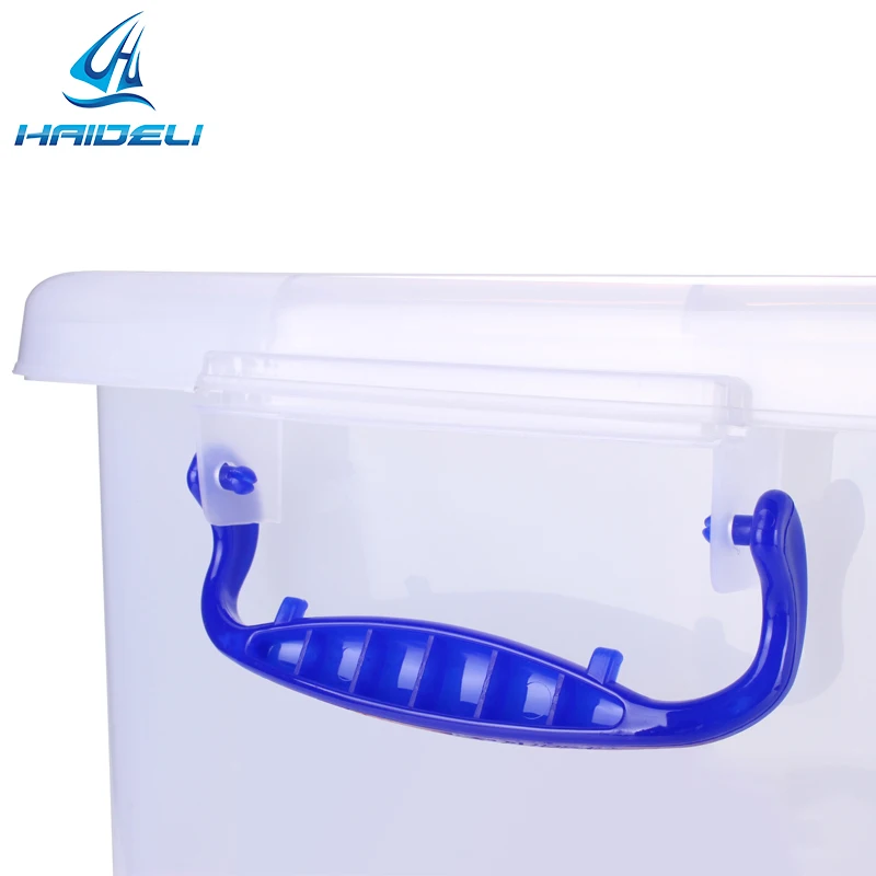 Stackable Front Open Plastic Storage Box with Lid for Closet Storage
