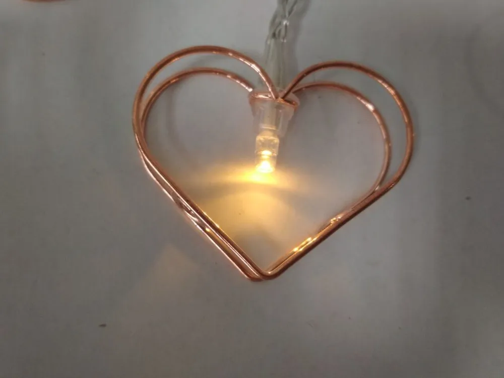 Love Hearts Light luces de navidad Decoration Ramadan Indoor Wedding Metal Gloden Heart Shape Light Love Light