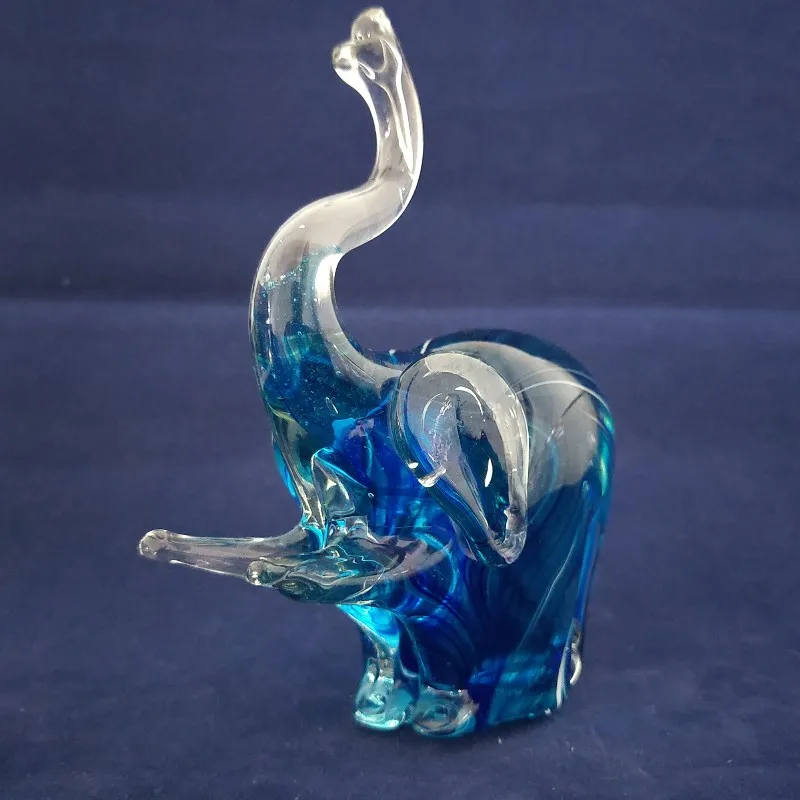 
miniature blown ornaments glass animals elephant statues 