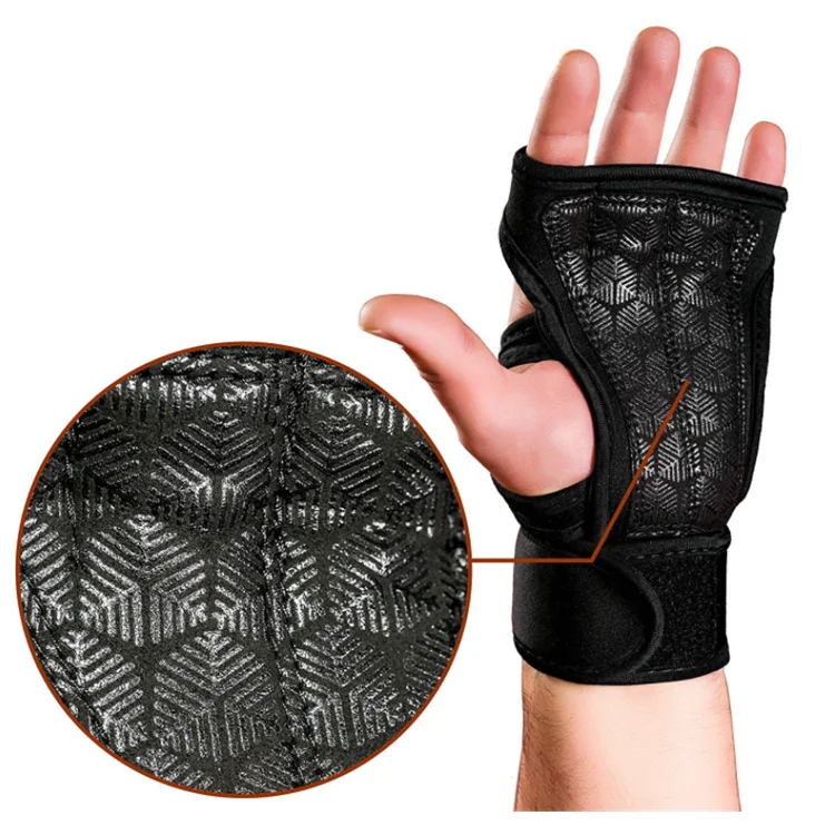 Weightlifting Gym Workout Powerlifting Silicone Sport Wrist Support Fitness Padding Cross Training Weights Gloves
