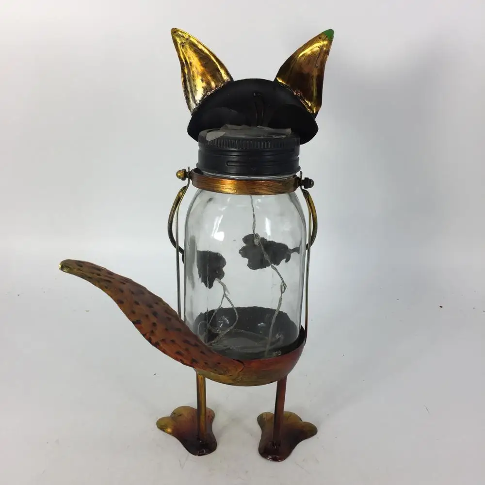 Металлический Лисий солнечный свет, беспроводная светодиодная Солнечная настольная лампа, садовая лампа