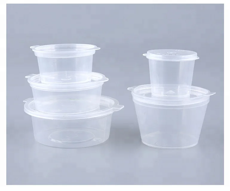 Контейнер с крышкой для соуса 3 унции, пластиковые чашки, Одноразовая чашка для соевого соуса для ресторана