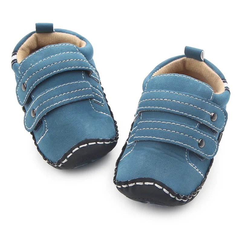 
New Arrival Leather Baby TPR Handmade Hard Sole Boys Walking Shoes 