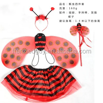 Child Kids Bee Costume with wand/Headband/wings/tutu daress