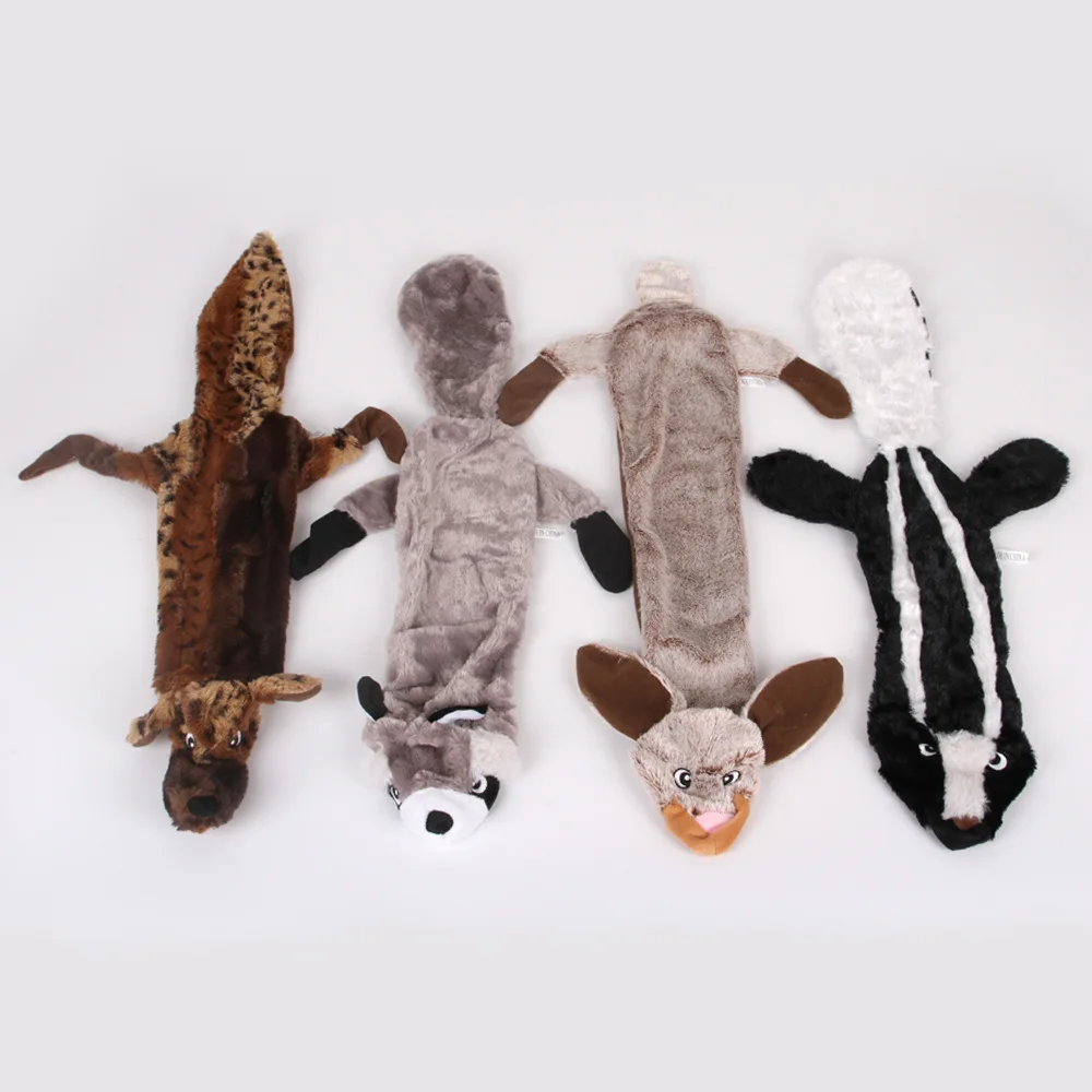 
Plush Squeaky Stuffed Dog Toy Squeaking Wolf Rabbit Squirrel Animals Pet Toys 