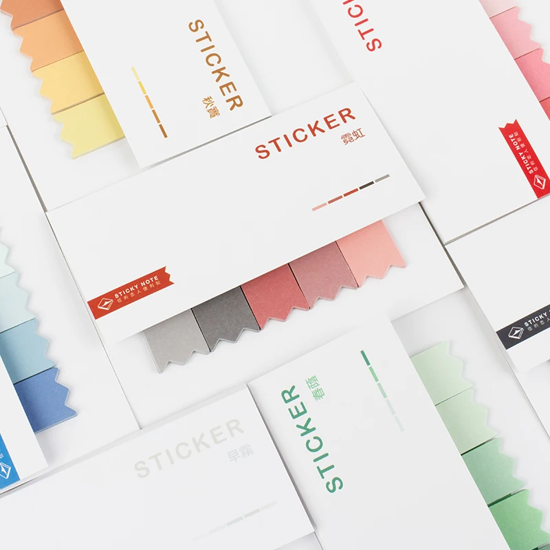 
rosyposy nordic strong sticky note 8 color 100 sheets per pad office school self adhesive memo pad 