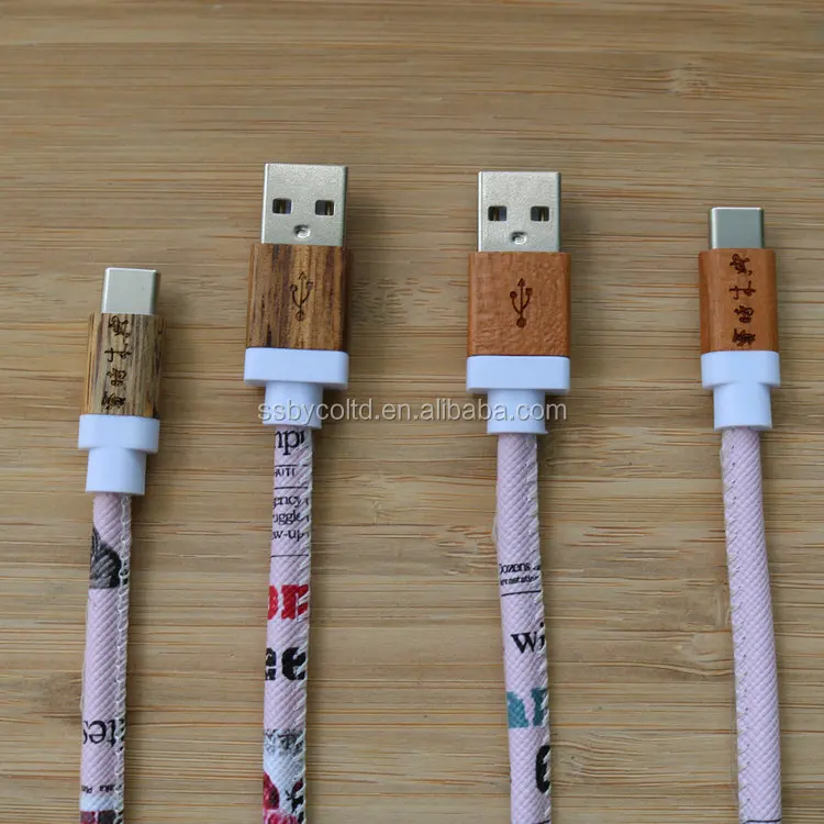 
Wholesale Wooden Micro Usb Mobile Data Cable For Phone Charging 