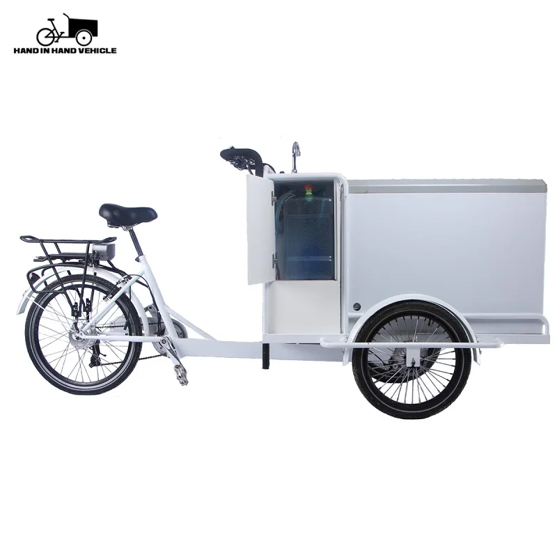 
Outdoor push drinking bike solar power ice cream cart freezer electric tricycle for sale street vending electric ice cream bike 