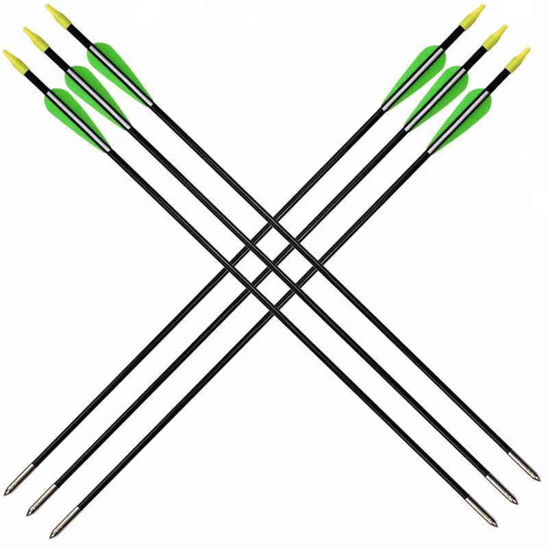 Wholesale Archery steel point TPU vanes fiberglass arrow shafts recurve bow arrow fiberglass shooting