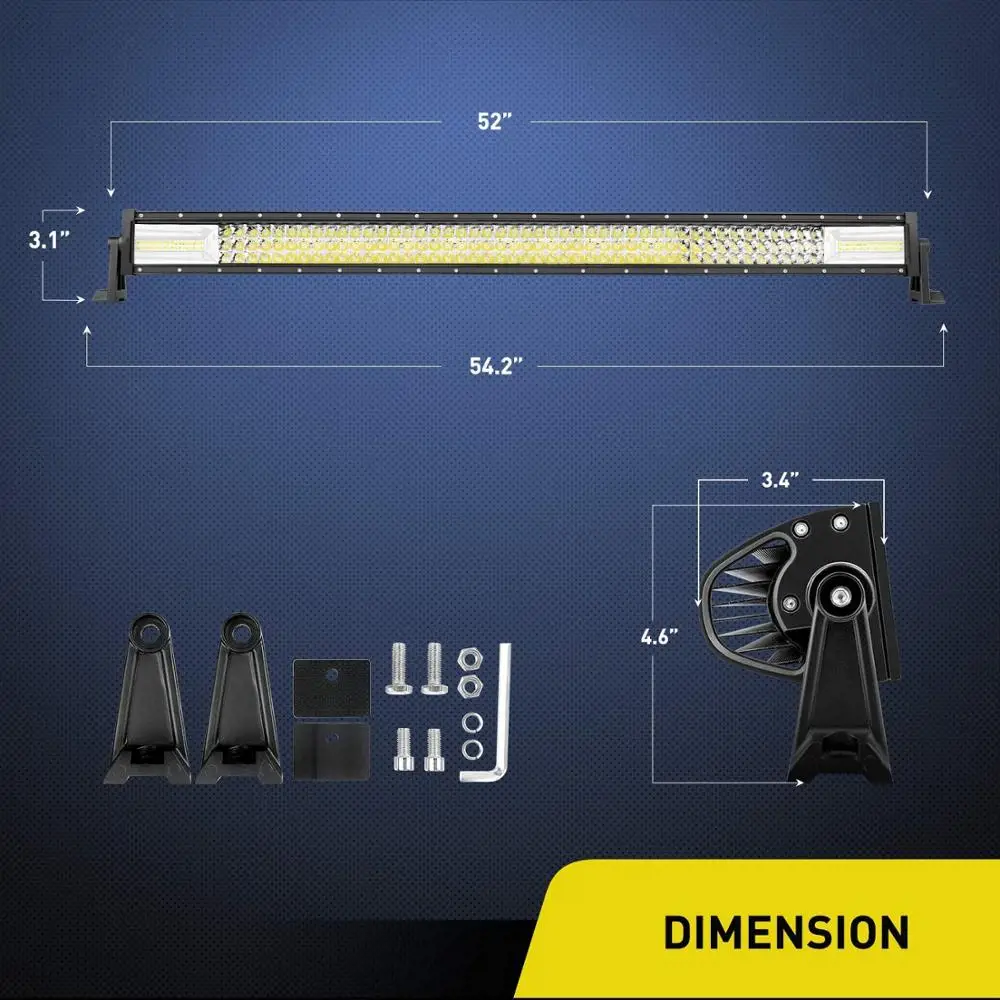 High Lumen 783W 52 Inch Barra De Luz Off Road Truck Car Led Light Bar