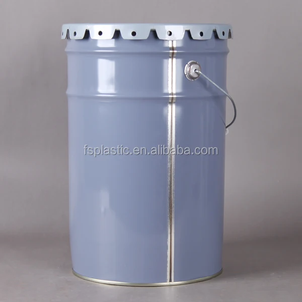 20L yellow sealed bucket, 20 litre printed tin pail, closed metal paint drum