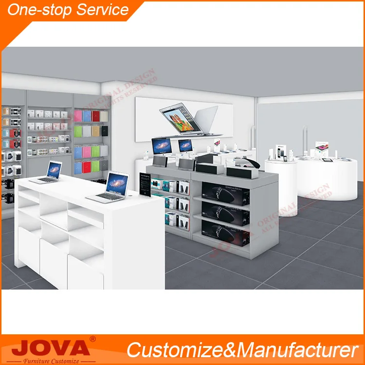 Custom computer retail table computer shop showcase decoration and counter design