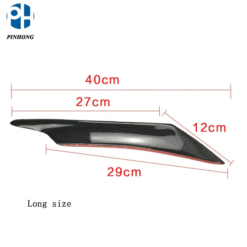 PH 4pcs Universal Carbon Fiber Type Car Front Bumper Lip Splitter Exterior Fins Body Spoiler Canard