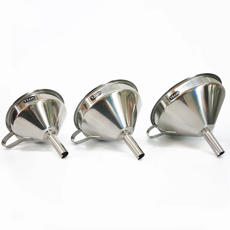 Amazon Top Seller Kitchen Accessories 304 Stainless Steel Vinegar Liquid Filtering Hopper Wine Oil Funnel