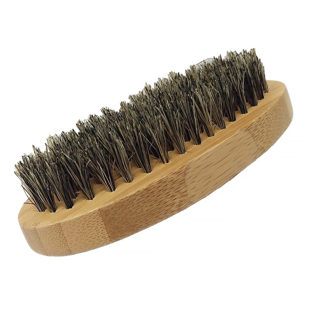 Boar Bristles Beard Brush With Bamboo And Wood Mustache Brush Customize Label Logo