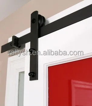 
soft-closing system for sliding glass doors Classic sliding top mounted barn wood door hang roller track hardware 