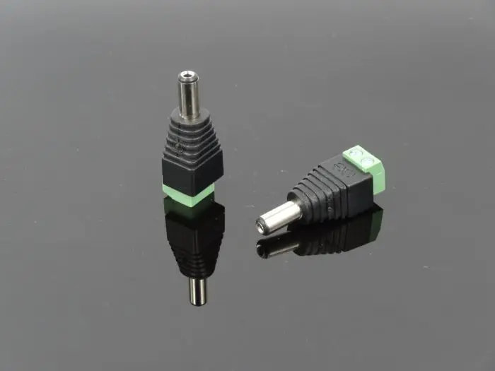 Power plug DC 2.1x5.5 mm cable mount  screw contacts 2,1 x 5,5 mm Adapter Plug Screw Connector