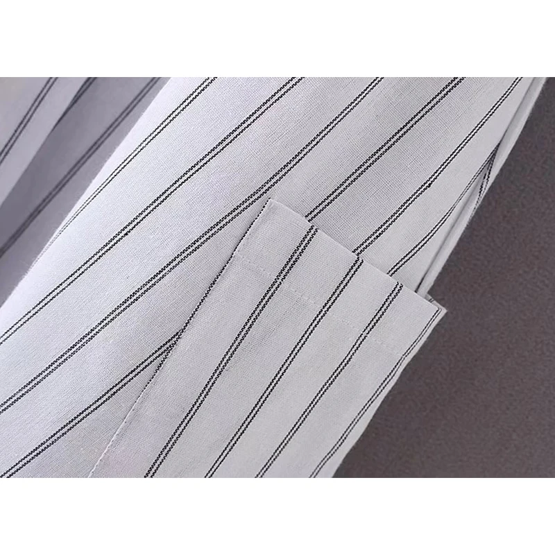 
Maxnegio Apparel Manufacturer White Striped Sleeveless Ladies Casual Dress 