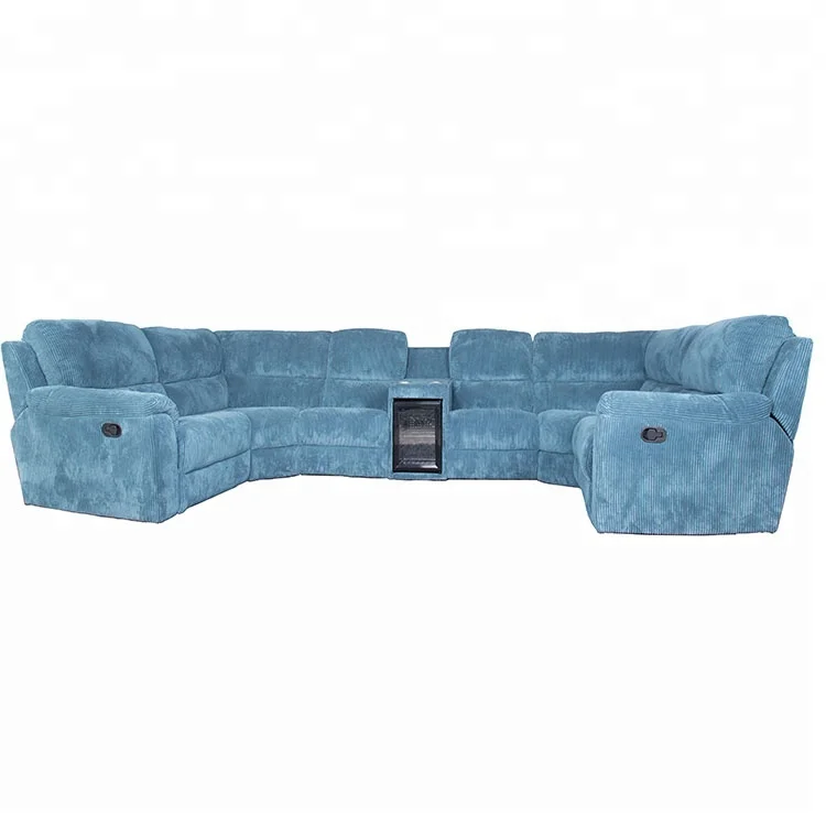 Wholesale Modern Canape Dangle Fabric 7 Seater Manual Sectional living Room Corner Recliner Sofa Set With refrigerator