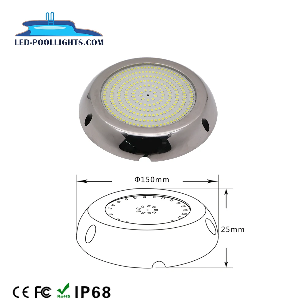 
Newest 18W Resin Filled LED swimming Pool Light 6W/8W/18W 316 Stainless steel IP68 LED underwater boat light 