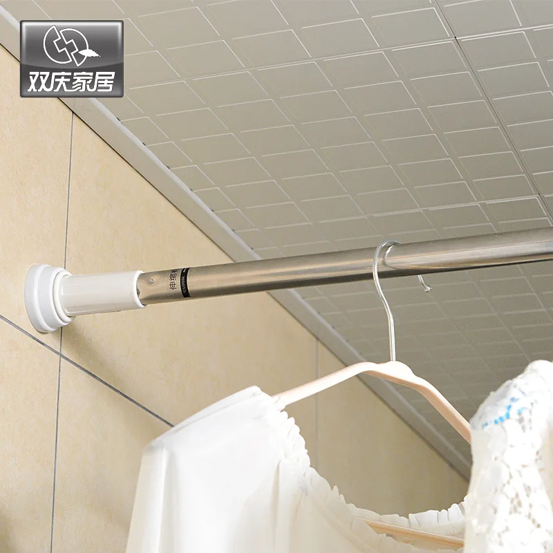 
140cm-260cm Bathroom Telescopic Metal Shower Curtain Rod Living Wardrobe Rod 