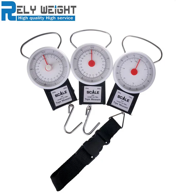 22kg 32kg portable mechanical hanging scale analog hanging scale with 1m tape measure