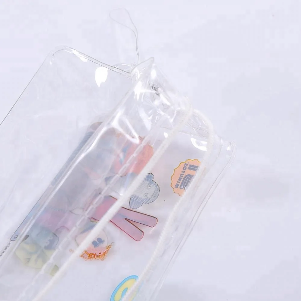 Newest selling promotional colored clear PVC pencil pouch