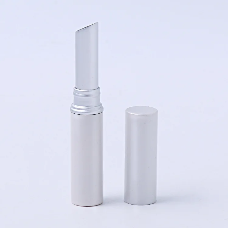 Low MOQ empty gold silver aluminum slim lipstick tube