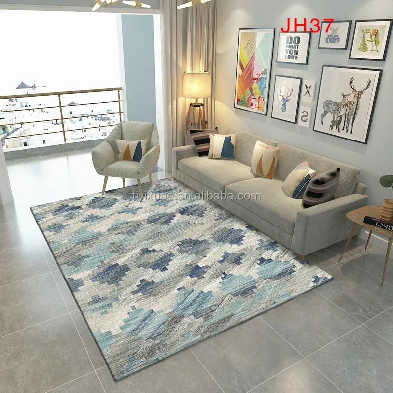 Cheapest price anti-slip 100% polyester printing geometrical tianjin modern design washable area floor rug