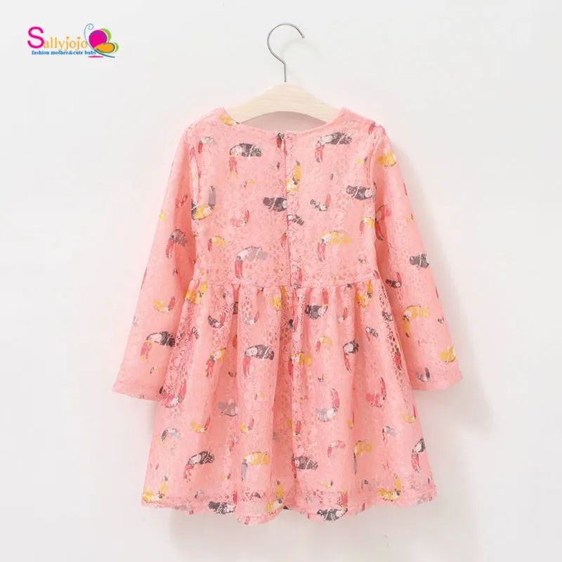 New Sweety Pink Owl Prints font b Children b font Summer Hollow Tulle font b Dress