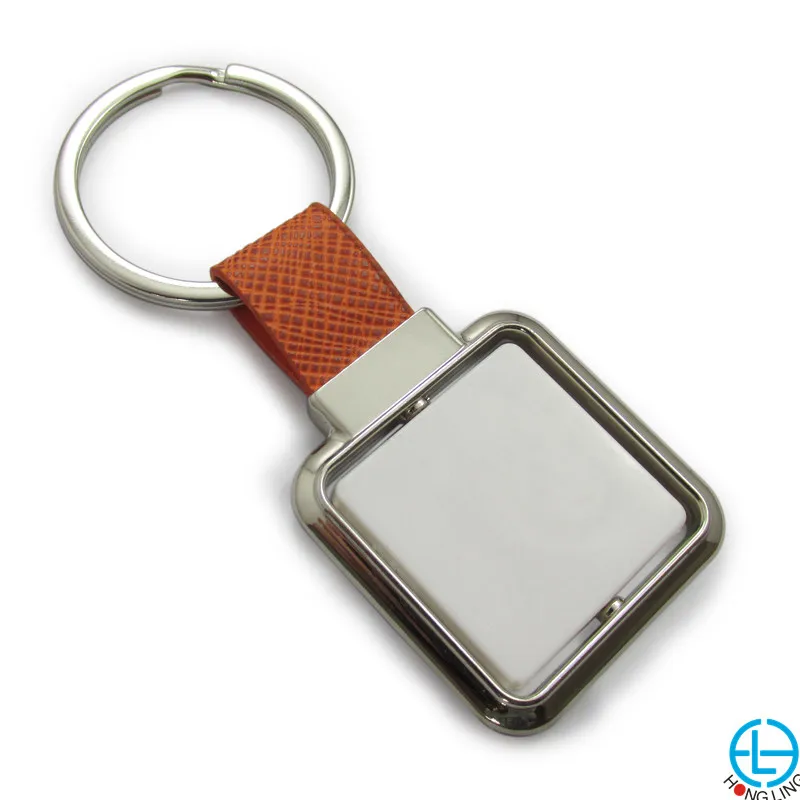 
Wholesale spinner brown square metal keyring& key holder 