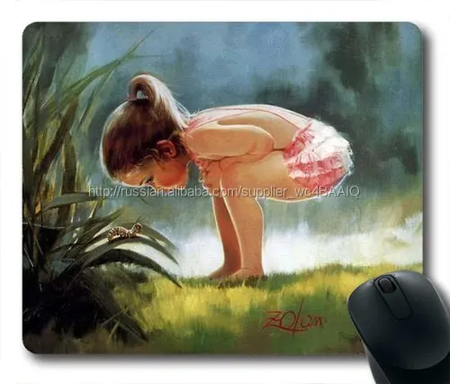 Diy special rubber gaming mouse pad with customers very little girl photo insert promotional mouse pad
