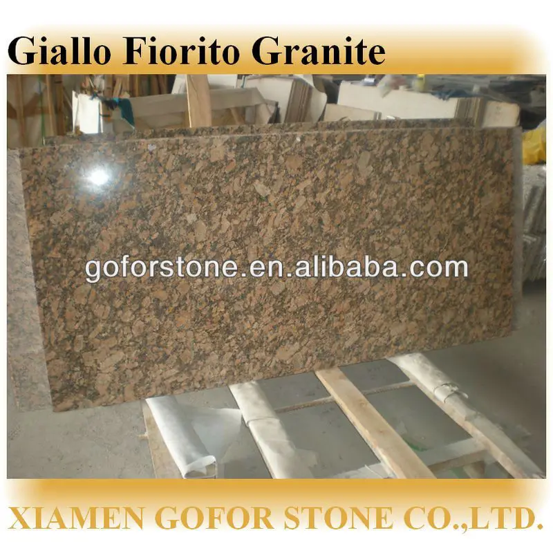 Natural yellow giallo fiorito granite kitchen countertop