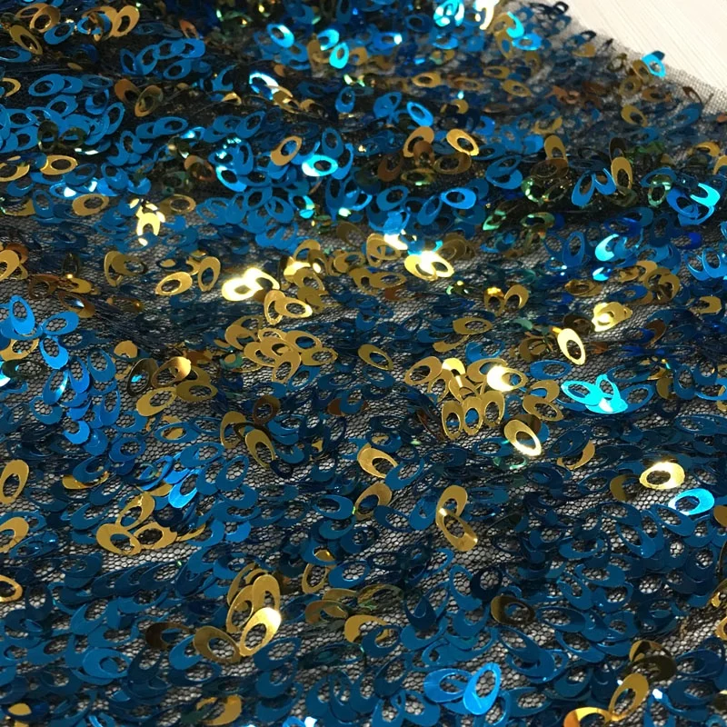 luxury all over bright shining sequin lace fabric 9mm sequins embroidery design shiny lace for party dress or clothing