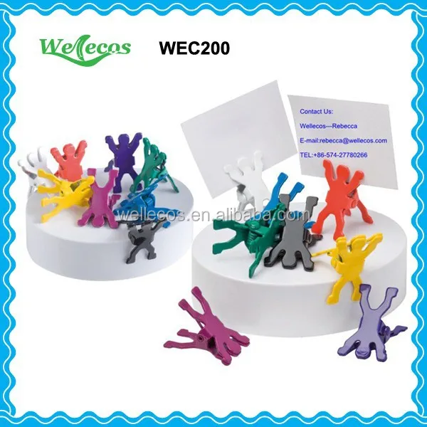 Promotional 8 Man Shaped Paper Clip With Magnet Base