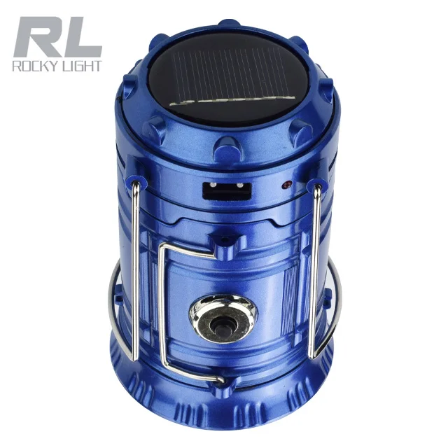 High quality portable hanging solar charge led outdoor cold white coler temperature 5W solar emergency camping lantern