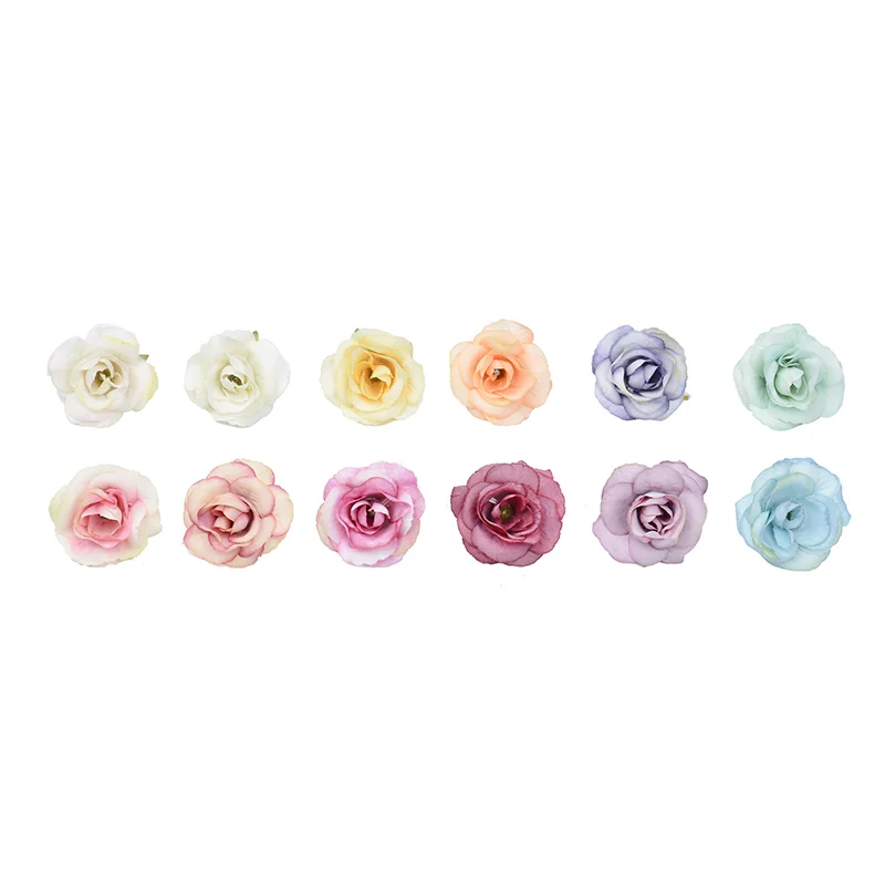 Shininglife Brand cheap Small fabric rose heads artificial rose for hair clip