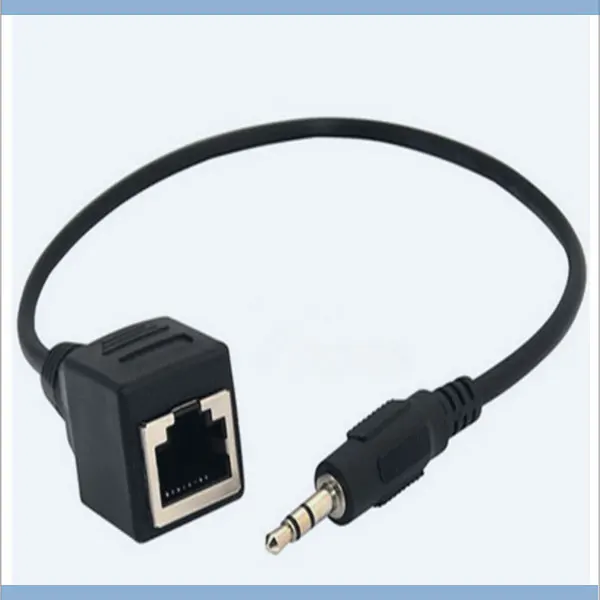 Ethernet RJ45 женский до 3.5 стерео аудио передачи данных сетевой кабель