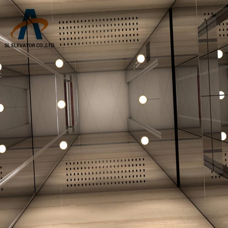 custom new passenger elevator with Marble an mirror stainless steel lift