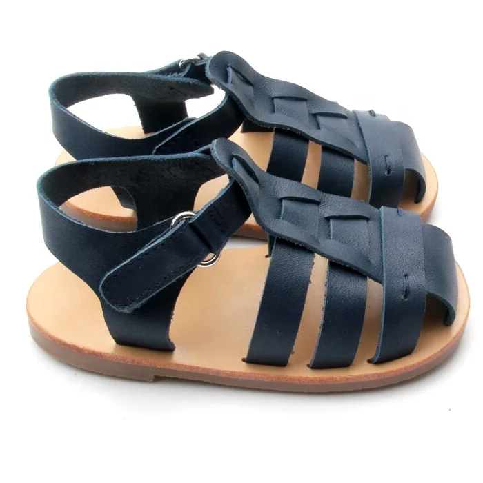 Wholesale Summer Kids Genuine Leather Fashion Hard Bottom Baby Sandal Shoes