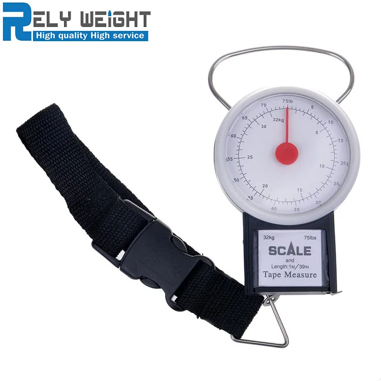 22kg 32kg portable mechanical hanging scale analog hanging scale with 1m tape measure