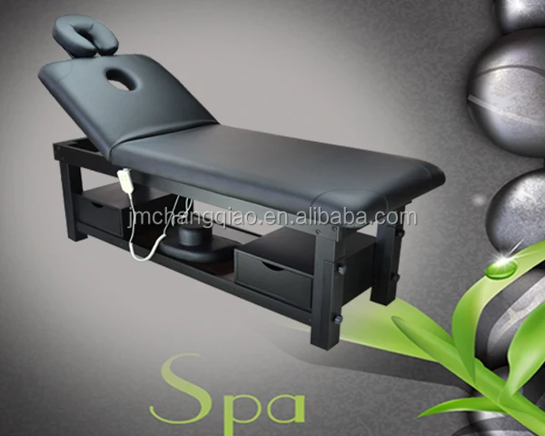 Hot Sales Portable Solid Wood Electric Massage Table Modern Design Leather Beauty Bed Therapy Facials Gym-for Living Room Hotel