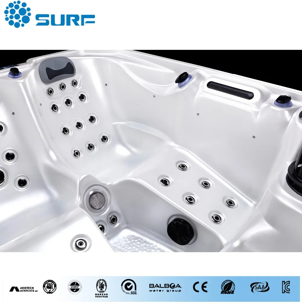 
CE approval Massage Whirlpool spa 3 persons spa Acrylic tub witn American Balboa control system 